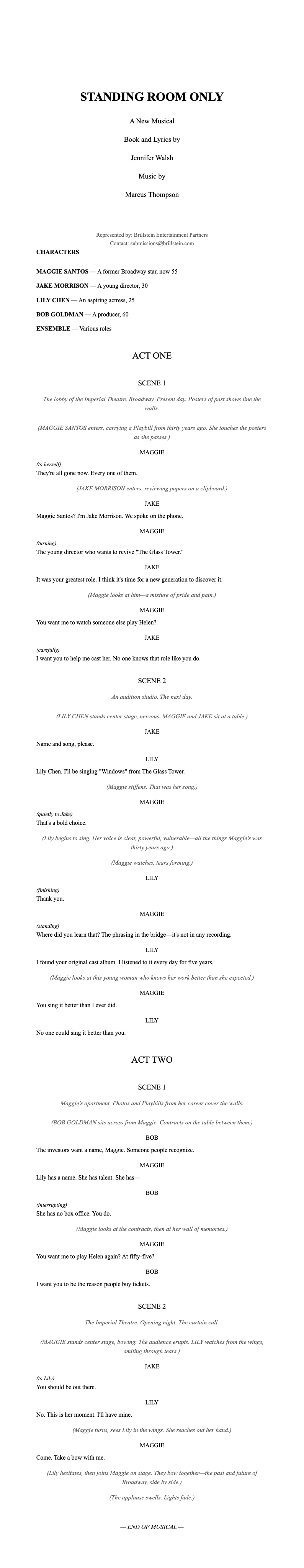 Broadway standard format